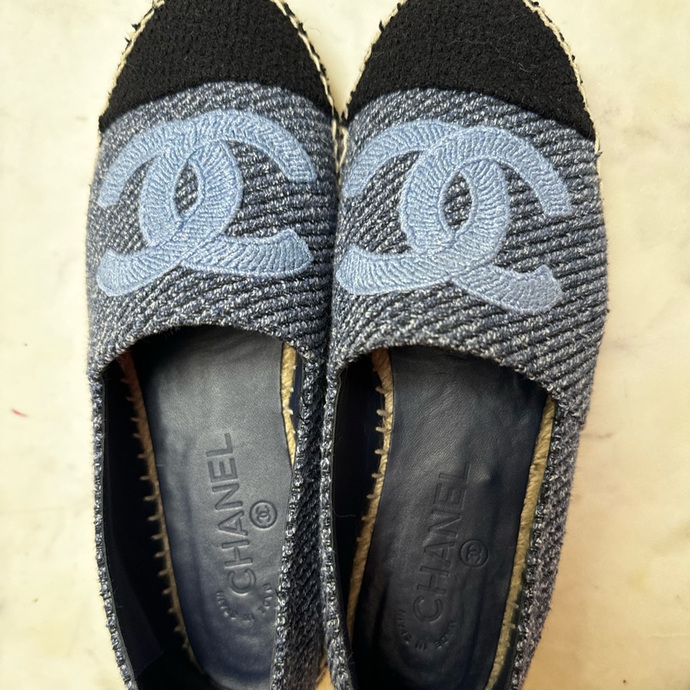 CHANEL 🩵 Espadrilles Blue Canvas size 37 - Picture 12 of 14